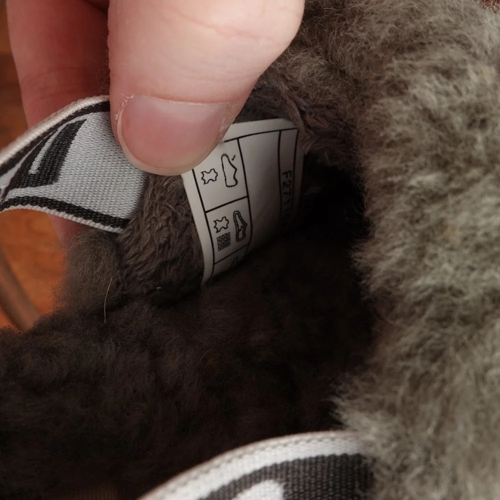 UGG Slippers Toddler SZ 10 Gray Fluff Yeah Slingback Fur Lined Cozy Winter Flat
